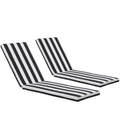 2PCS Set Outdoor Lounge Chair Cushion Replacement Patio Funiture Seat Cushion Chaise Lounge Cushion-Black/White