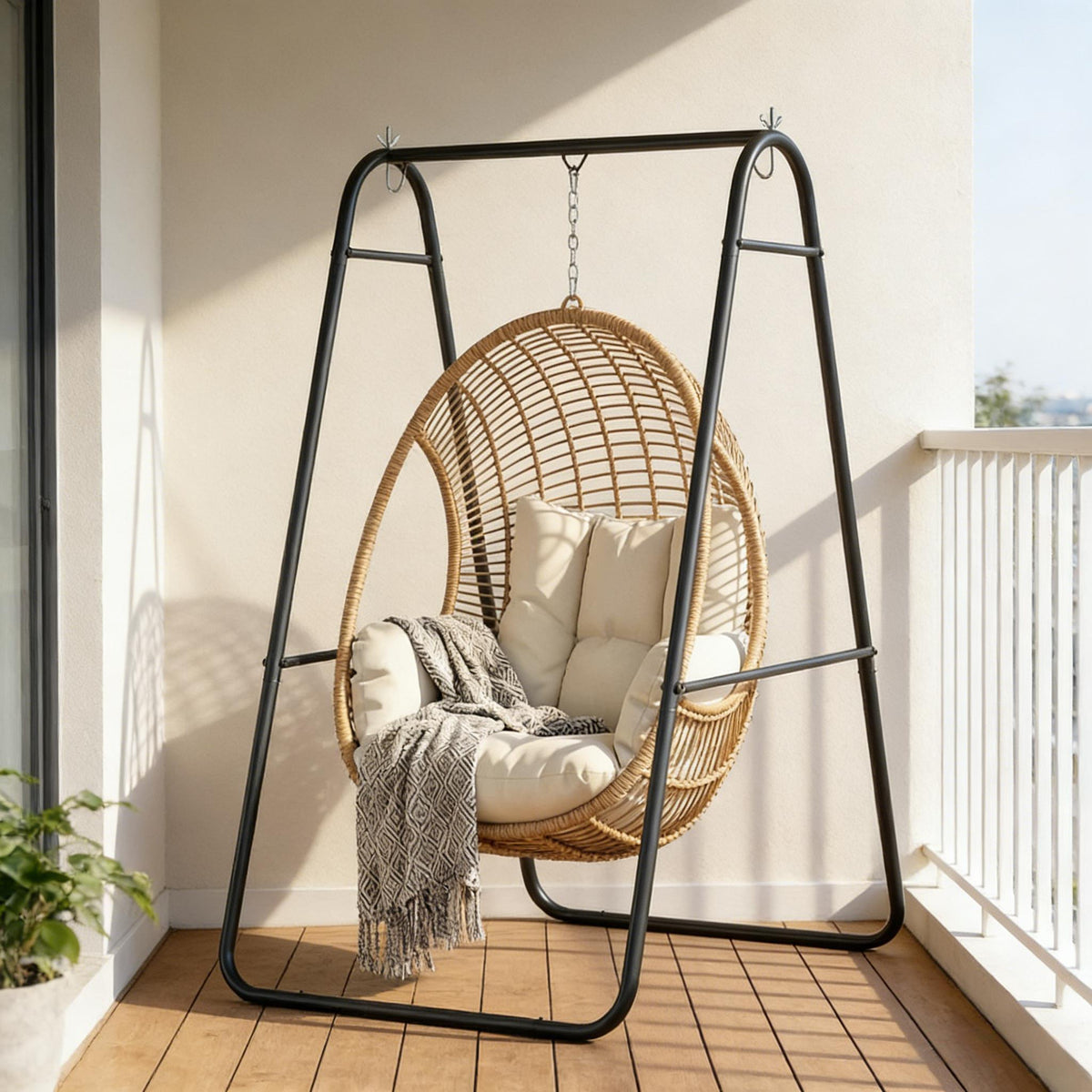 Egg Chair Stand,Hammock Chair Stand,Solid Steel A-Frame Chair Stand(Only Chair Stand)