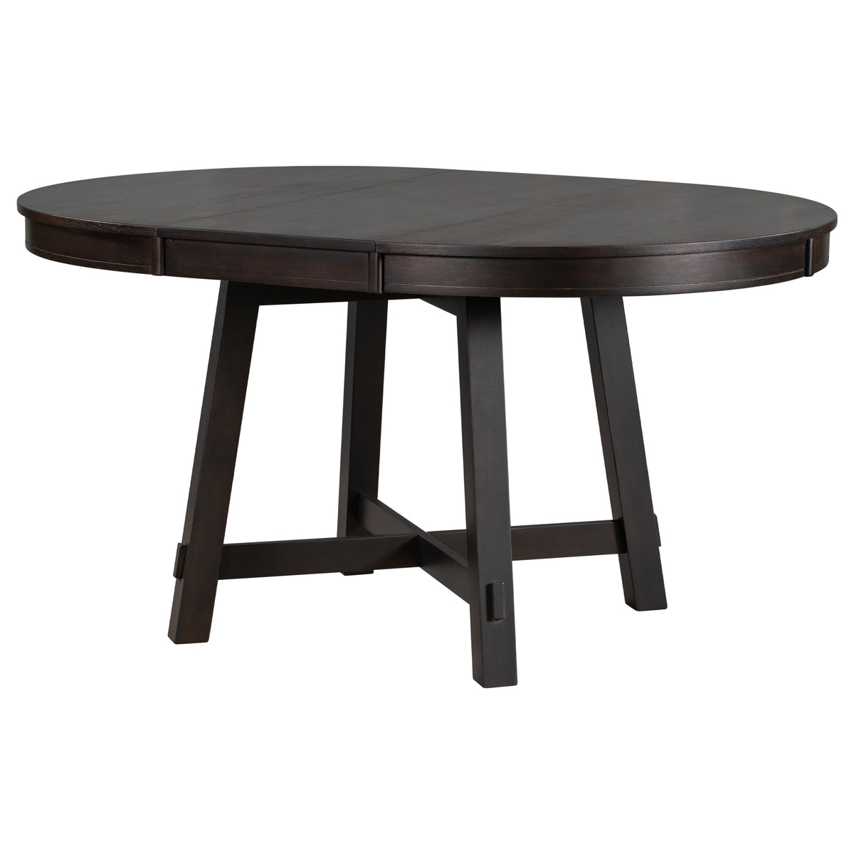Gia Round Extendable Dining Table with 16' Leaf Wood, Espresso