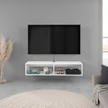 Klein FloatingTV Stand, Space-Saver Design with Functional Shelves, White