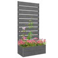 Outsunny Raised Garden Bed with Trellis for Climbing Plants, Planter Box with Drainage Gap, Freestanding Trellis Planter for Outdoor, Patio, Deck, 28.25' x 15' x 59', Gray