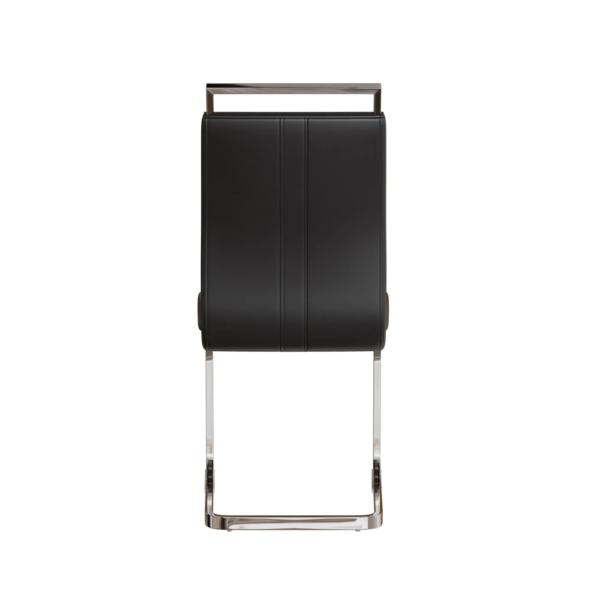 Modern Dining Chairs,PU Faux Leather High Back Upholstered Side Chair with C-shaped Tube plating Metal Legs for Dining Room Kitchen Vanity Patio Club Guest Office Chair (Set of 4) (Black+PU Leather) - Eloy Royal