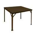 8' x 10' Lean to Gazebo, Wall Mounted Gazebos Pergola with Built in Drainage System, Galvanized Steel Roof, Hardtop Patio Shelter for Deck, Porch, Backyard and More,Brown