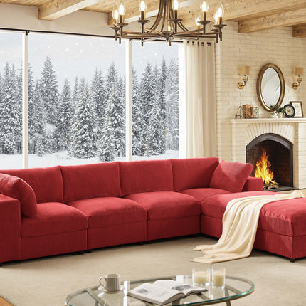 Corduroy Reversible Modular Sectional