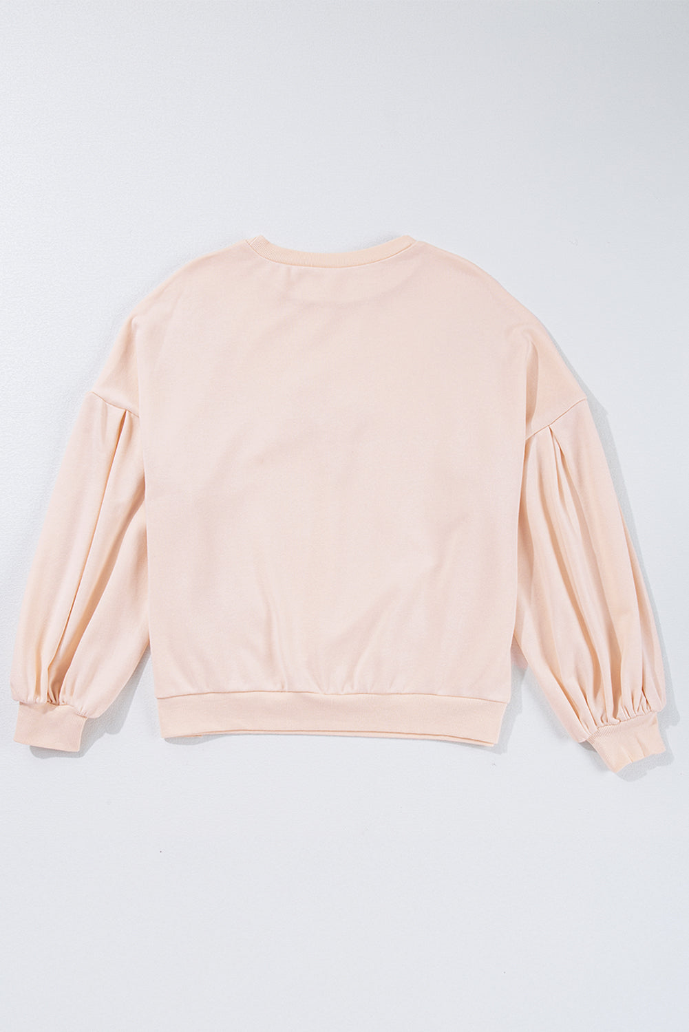 Light Pink Sweet Bow Lantern Sleeve Oversized Pullover Sweatshirt