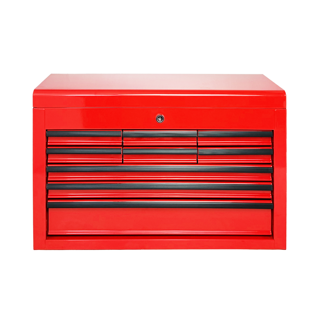 Heavy Duty Metal Tool Box, 24-inch, Portable Metal Tool Box with 9 Drawers, Small Tool Chest with EVA Liners, Ball Bearing Slide Drawers Locking & Powder Coated Finish, Multi-Function Tool Organizer