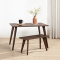 Capri 47-78.5' Solid Oak Wood 4-6 Seat Extendable Leaf Dining Table, Dark Brown Red Oak