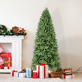 8FT Christmas Tree with 1847 PE+PVC Tips – Full-Bodied Holiday Tree with Hinged Branches, Easy Assembly, Stable Metal Stand, Classic Green Xmas Decoration