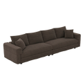 102.4 ' Plush Corduroy 4-Seat Sofa,Modern Comfy Upholstered Sofa Cloud Couch,Deep Seat Couches with Soft Pillows,Convertible Deep Seat Sofa Lounge Chair for Apartment,Camel