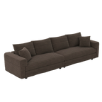 102.4 ' Plush Corduroy 4-Seat Sofa,Modern Comfy Upholstered Sofa Cloud Couch,Deep Seat Couches with Soft Pillows,Convertible Deep Seat Sofa Lounge Chair for Apartment,Camel