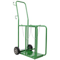 440lbs capacity Cylinder Cart,WELDING CYLINDER HAND TRUCK,Large Dual Oxygen Tank 9.5' Cart Dolly With 8-Inch Solid Rubber Wheels, Green Color
