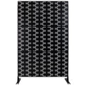 Outdoor & Indoor Privacy Screen Metal Privacy Screen 76' H×48' W, Freestanding Decorative Privacy Screen for Deck Balcony Patio, Privacy Fence Panels for Outside Lawn Garden PS112 BLACK