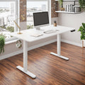 47.25' W Electric Standing Desk, Heigh Adjustable Sit-to-Stand Desk with 3 Memory Presets and Dual Accessory Hooks, White