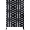 Outdoor & Indoor Privacy Screen Metal Privacy Screen 76' H×48' W, Freestanding Decorative Privacy Screen for Deck Balcony Patio, Privacy Fence Panels for Outside Lawn Garden PS105 BLACK
