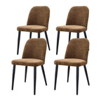 Dark Brown Fabric Identities Chair with Metal Legs, Armless Chair Set of 4 for Kitchen, Restaurant, Living, Meeting Room