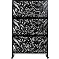 Outdoor & Indoor Privacy Screen Metal Privacy Screen 76' H×48' W, Freestanding Decorative Privacy Screen for Deck Balcony Patio, Privacy Fence Panels for Outside Lawn Garden PS119 BLACK