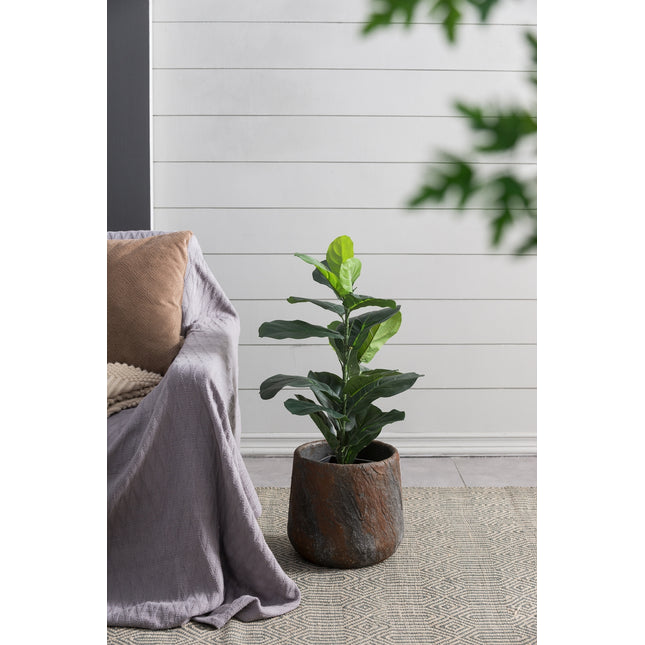 12.6x12.6x11.8' Cement Planter Small, Indoor Outdoor Garden Functional Decor