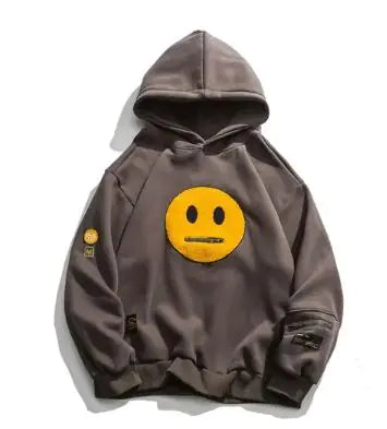 Smile Face Patchwork Hooded Sweatshirts - Eloy Royal