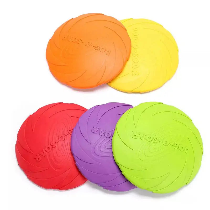 1pcs Soft Flexible Rubber Flying Disc Dog Toys 4 Colors Floating Foldable Flyer Disc Interactive Training Pet Dog Supplies - Eloy Royal