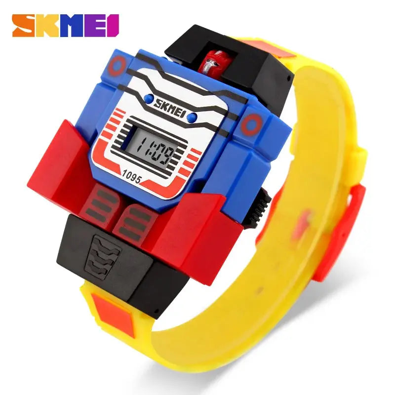 2021 Fashion LED Digit Kids Watch Sports Cartoon Children Watches Cute Relogio Relojes Robot Transformation Toys Boys Wristwatch - Eloy Royal