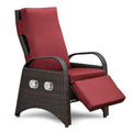 Gardenia Wicker Reclining Lounge Chair, Brown and Red