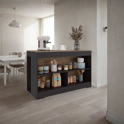 Wenge Open Storage Kitchen Island