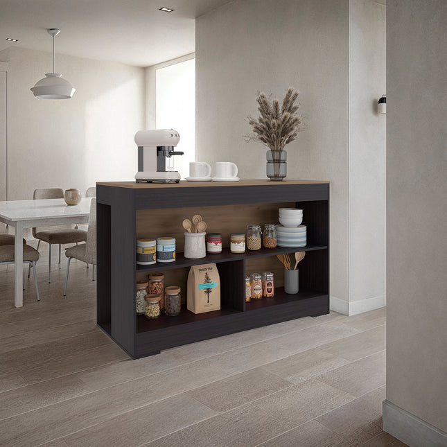 Wenge Open Storage Kitchen Island