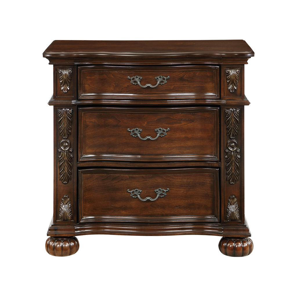 Nightstands Bedroom Engineered Wood Traditional Cherry Set of 2
