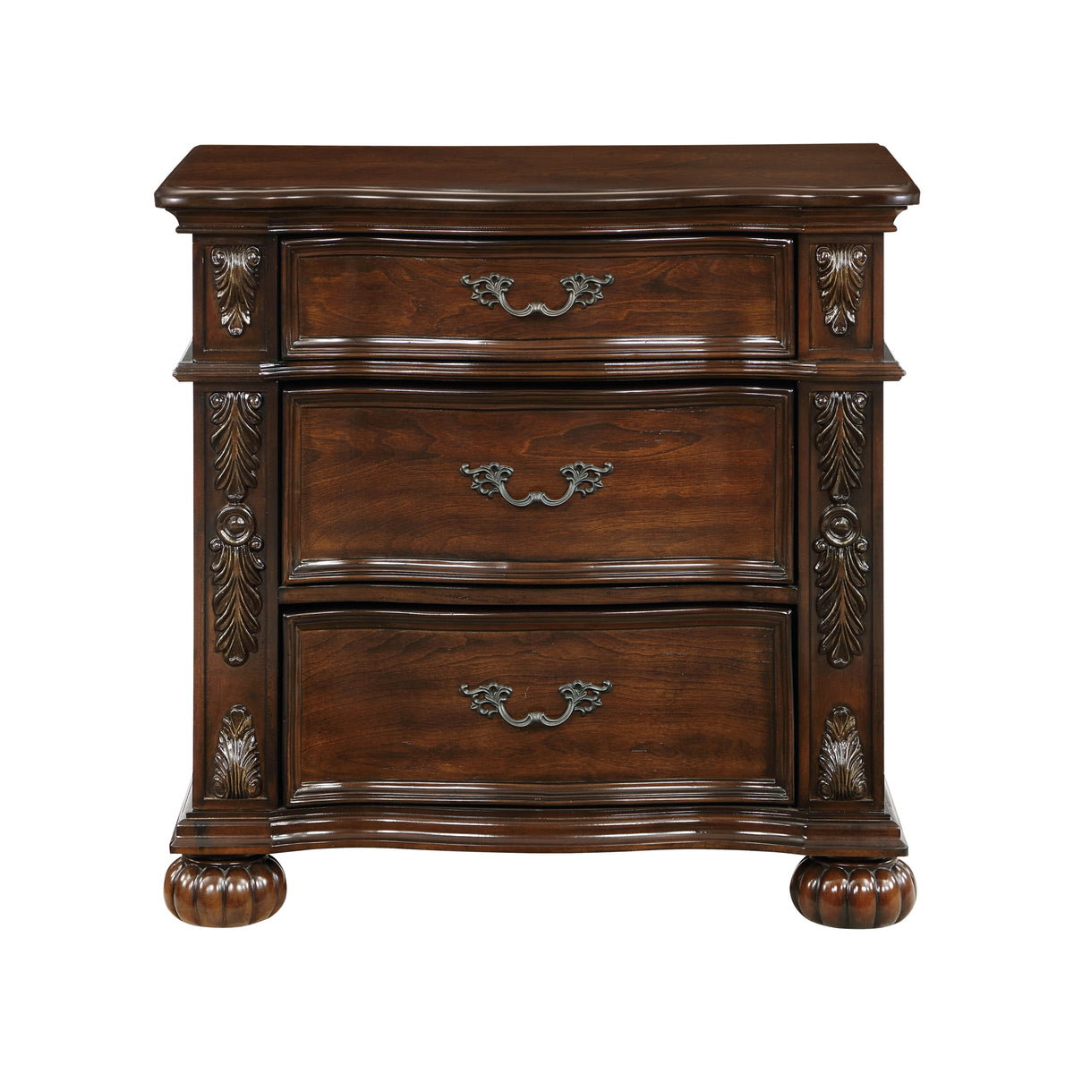 Nightstands Bedroom Engineered Wood Traditional Cherry Set of 2