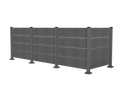 50' W x 49' H Outdoor Privacy Screen, Air Conditioner Fence, All-Weather Vinyl Privacy Fence Screens with Aluminum Posts, 4 Panels, Dark Grey