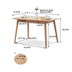 Natural Solid Oak Round Corner Diagonal Leg Telescopic Dining Table for 6-8 People, Light Oak, Solid Wood, 1.2-1.6m - Eloy Royal