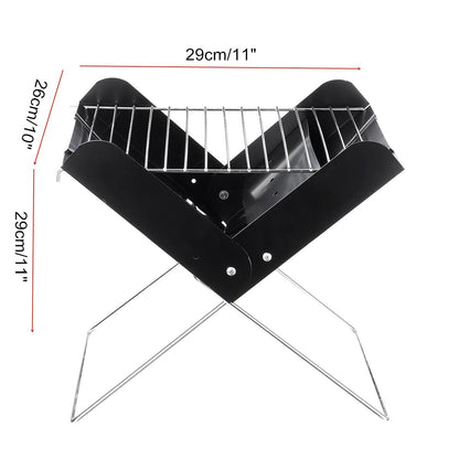 BBQ Grill Folding Stainless Steel Portable Small Barbecue Grill Tool BBQ Outdoor Camping Charcoal Furnace BBQ Grills Accessories - Eloy Royal