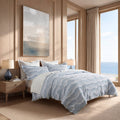 3-Piece King Cotton Duvet Set,Blue