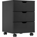 3-Drawer Vertical Filing Cabinet Rolling Wood Mobile File Cabinets Under Desk for Home Office with Casters(Non-Assembled)