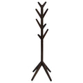 Cappuccino Solid Wood Coat Rack with 8 Hooks - Modern Wooden Hanger for Entryway, Mudroom, or Hallway