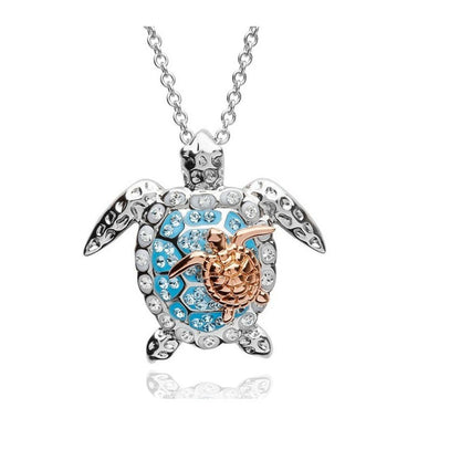 New Fashion Accessories One Big And One Small Turtle Pendant Necklace For Women Cute Animal Necklace Party Gift Jewelry