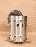 Medium Smoker, Stainless Steel 304 Grade, 20 Gauge, 23.6' H - 10 Hooks - 1 Pulling Hook - 1 Charcoal pan - 1 Adjuntable Rack - 1 Thermometer