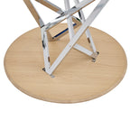 37Inch Round Dining Table, Small Round Kitchen Table With Silver Metal Legs, Suitable For 2 To 4 People, Modern Dining Room Table, Burlywood. - Eloy Royal