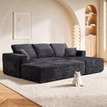 100.39' Modular Sectional Sofa with Long-Shape Chaise,Modern Modular Sofa wite Deep Seat,Free Combination,No Assembly Required,Compressed Packaging,Pocket Spring and Foam,Plush Fabric Grey(R-Shape)