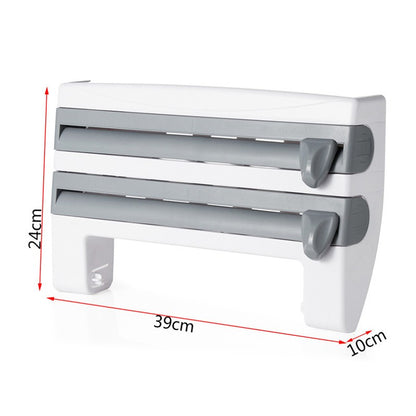 4-In-1 Kitchen Roll Holder Dispenser Kitchen Foil Film Wrap Tissue Paper 4 IN 1 Kitchen Roll Holder Dispenser - Eloy Royal