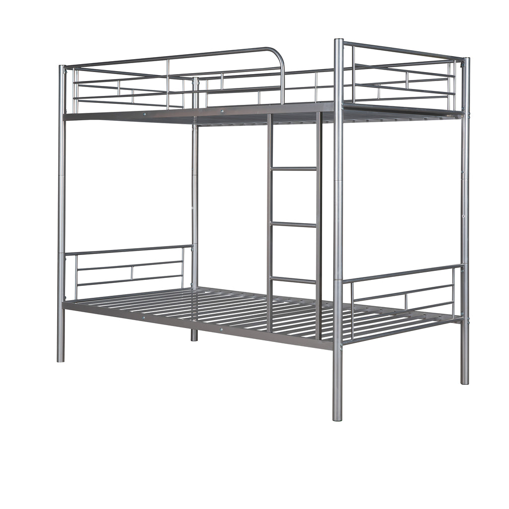 Barnaby Twin over Twin Metal Bunk Bed, Silver