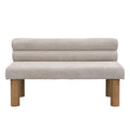 Upholstered Dining Bench, End of Bed, Entryway Bench, Ottoman for Dining Room, Bedroom, Living Room, Rubber Wood Leg 300 LBS Support, Light Grey