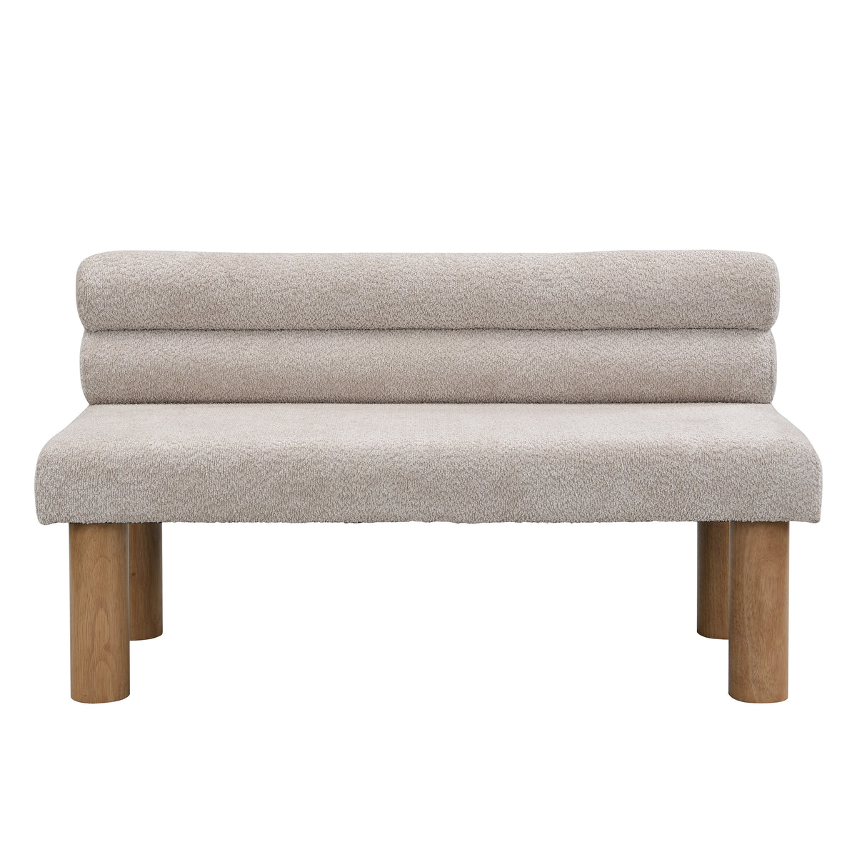 Upholstered Dining Bench, End of Bed, Entryway Bench, Ottoman for Dining Room, Bedroom, Living Room, Rubber Wood Leg 300 LBS Support, Light Grey
