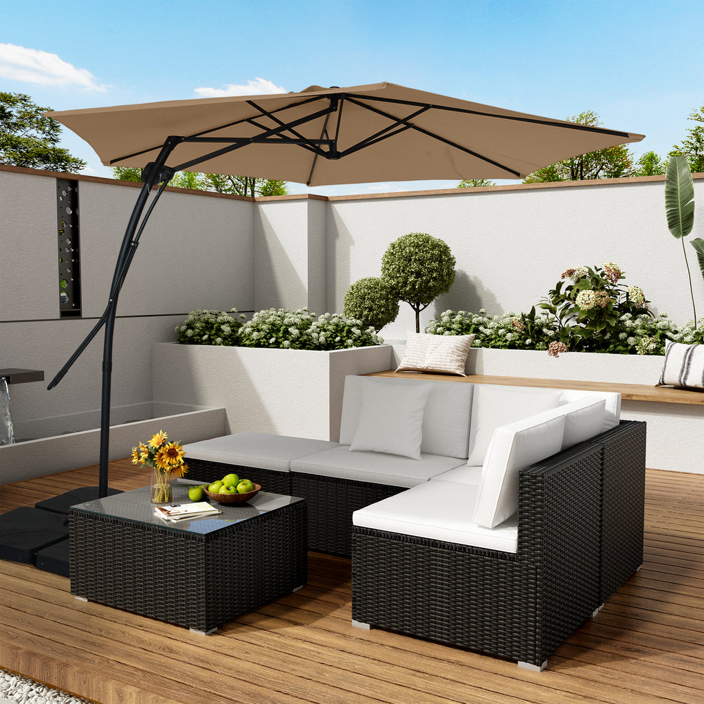 10ft Outdoor Patio Cantilever Umbrella with Stand