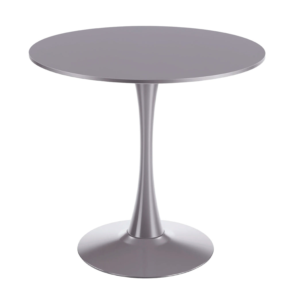 31.5' Grey Mid-Century Tulip Table with Round MDF Top, Pedestal Base for 2-4 People, Coffee Table, End Table