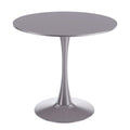 31.5' Grey Mid-Century Tulip Table with Round MDF Top, Pedestal Base for 2-4 People, Coffee Table, End Table