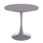 31.5' Grey Mid-Century Tulip Table with Round MDF Top, Pedestal Base for 2-4 People, Coffee Table, End Table