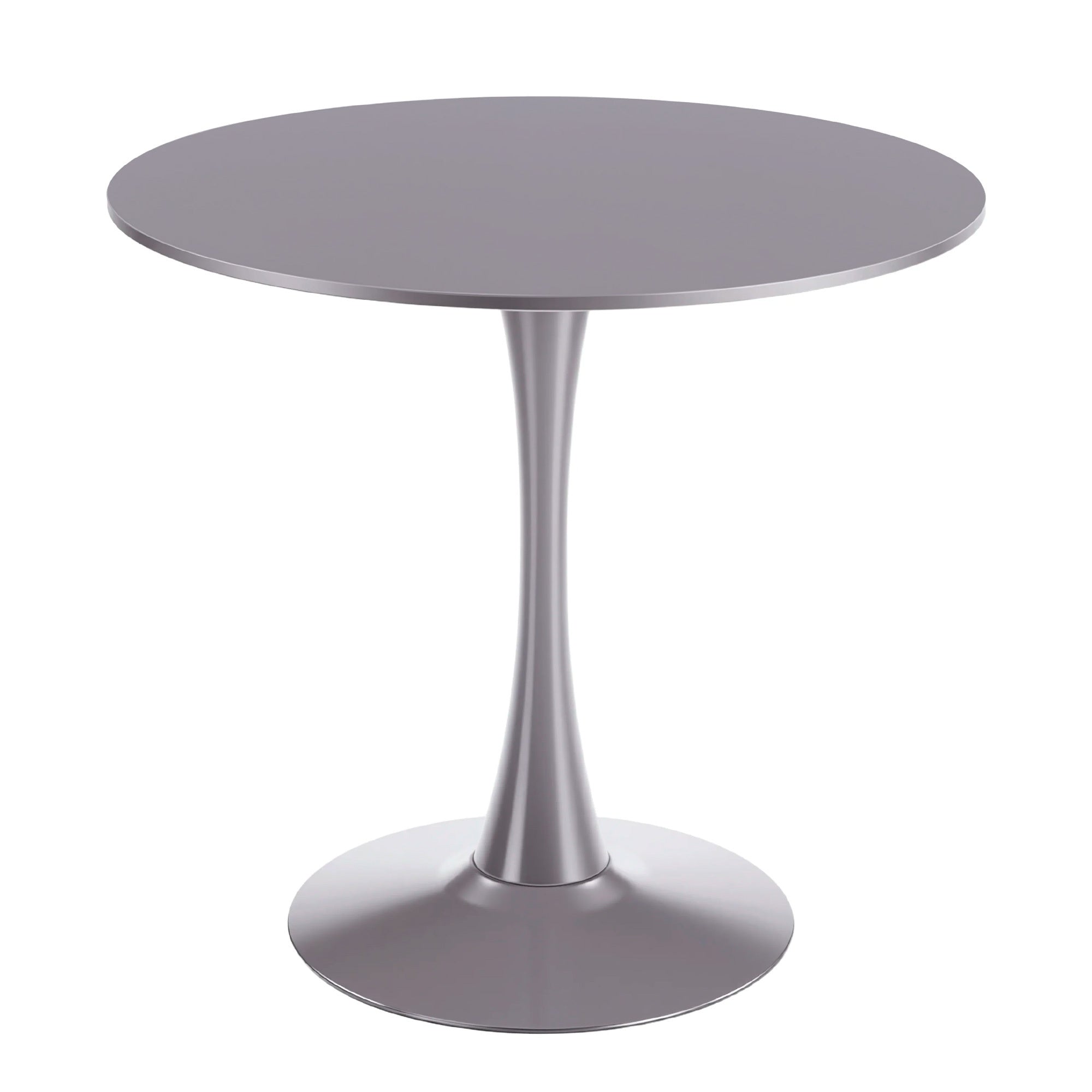 31.5' Grey Mid-Century Tulip Table with Round MDF Top, Pedestal Base for 2-4 People, Coffee Table, End Table