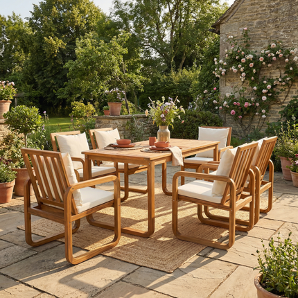 7 Pieces Patio Dining Set Outdoor Dining Table and Chairs Stylish Outdoor