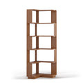 6 Tier L-Shaped Corner Bookshelf in Dark Oak, Wooden Display Rack with Anti-Drop Panels and Anti-Tipping Device for Living Room, Bedroom, or Home Office